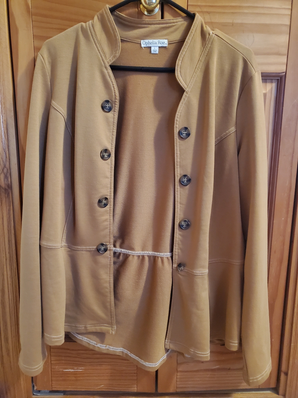 🌻 3/$20 Deal!! Ophelia Roe Women's Camel Button-Front Blazer Jacket